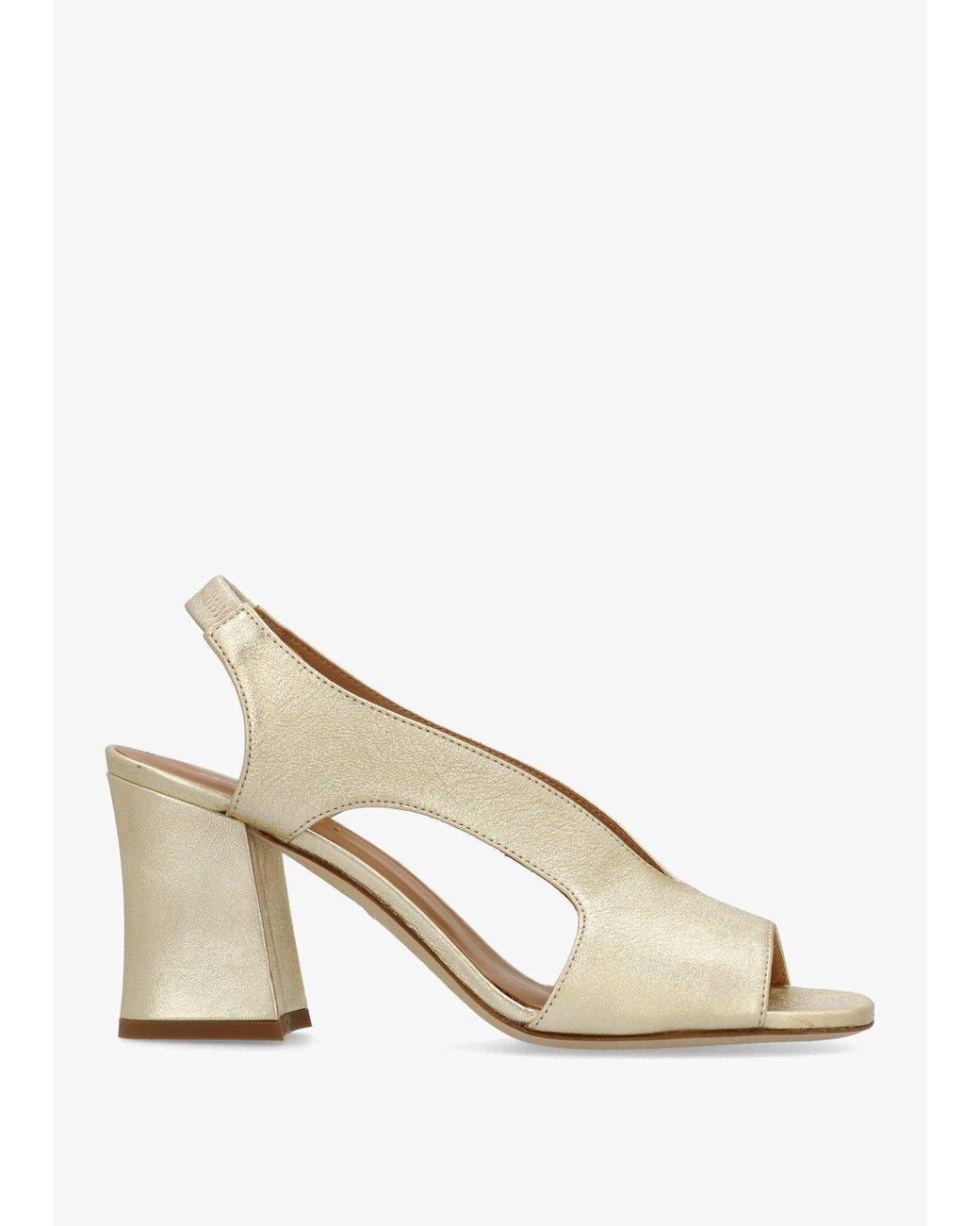 Daniel Natural Scoop Cut Away Shaped Heel Sandals