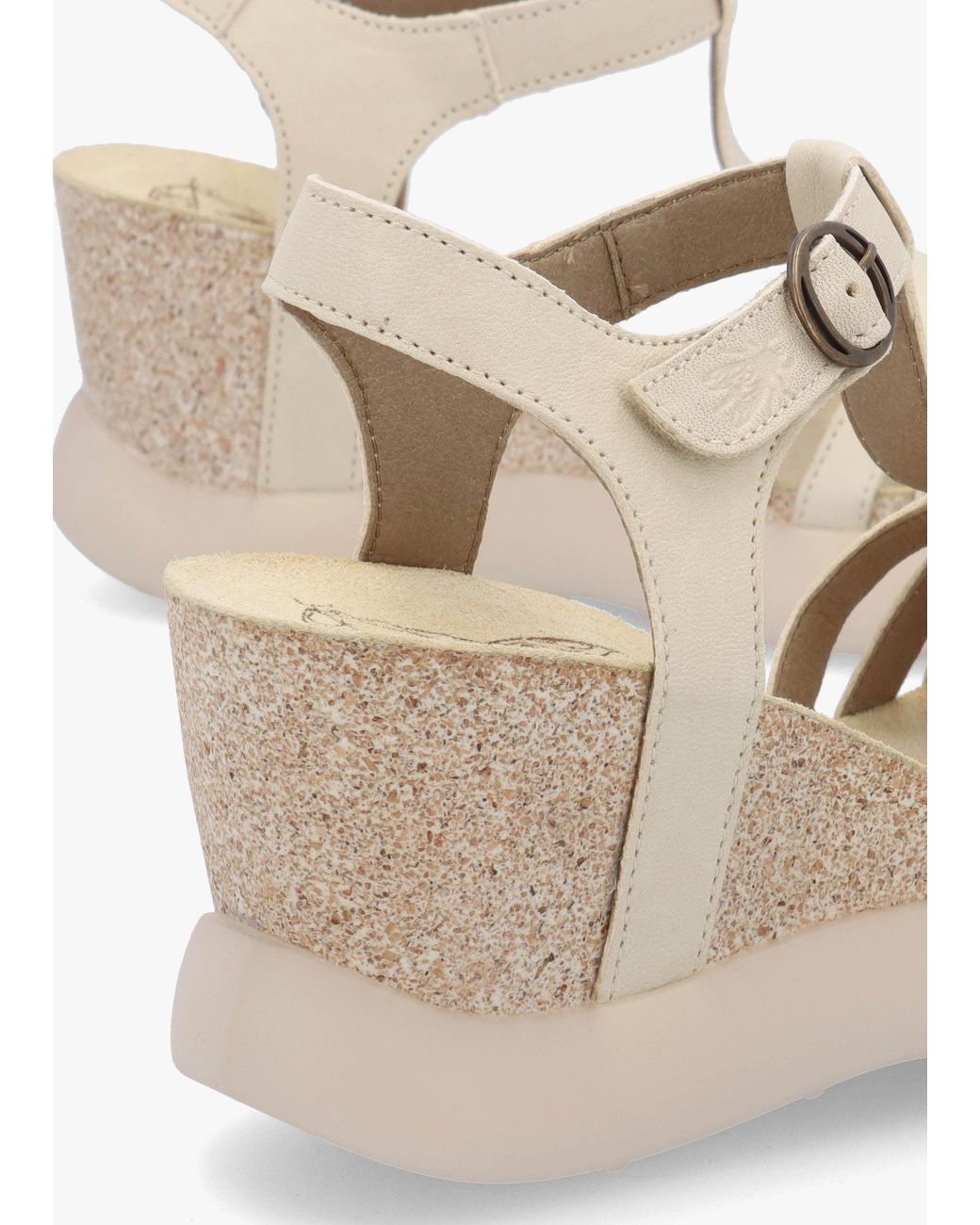 Fly London Natural Gait T Bar Wedge Sandals