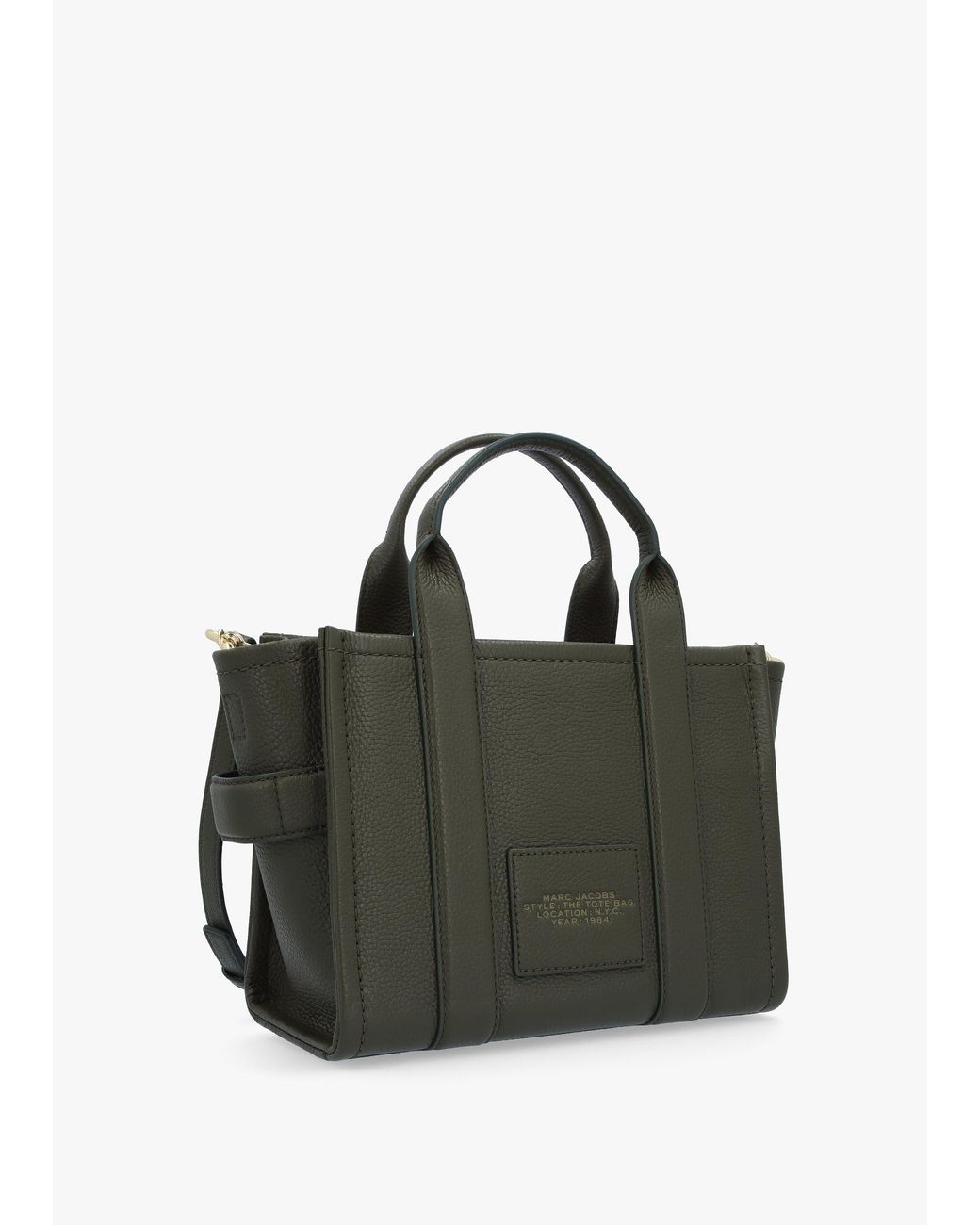 Marc Jacobs The Leather Small Forest Tote Bag , Fabric in Green | Lyst