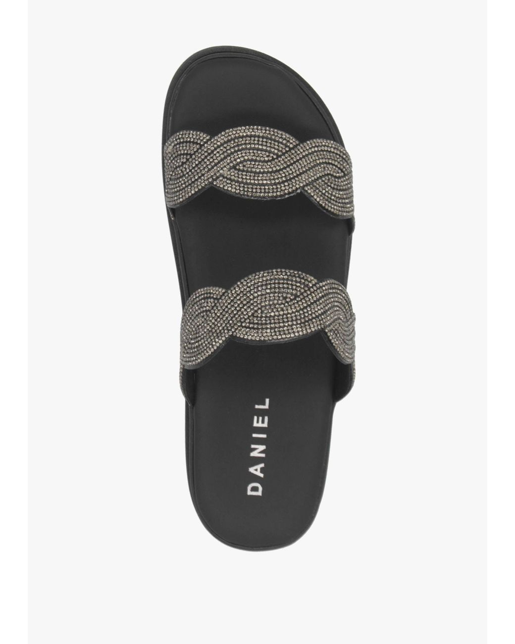 Daniel White Larkle Diamante Swirl Flat Mules