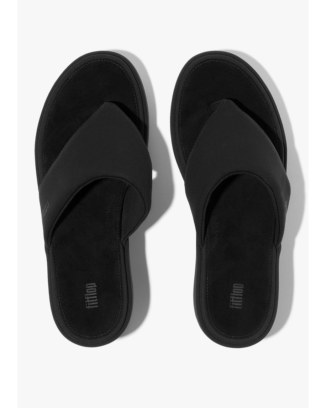 Fitflop Black Platform All Toe Post Wedge Sandals