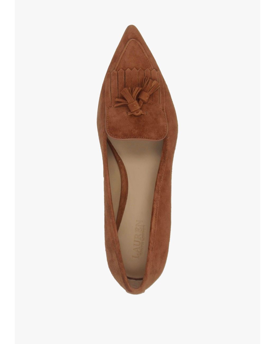 Ralph Lauren Brown Londyn Kiltie Lauren Ballet Pumps