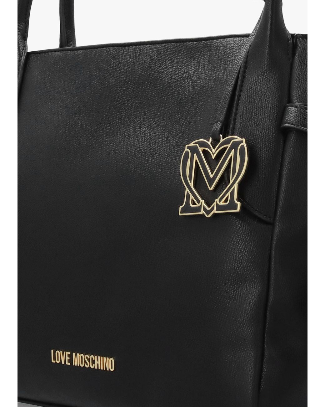 Love Moschino Black Logo Charm Shopper Bag