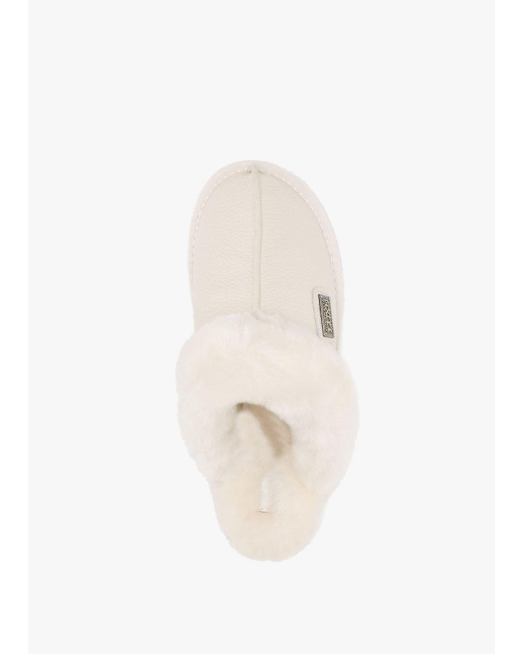 Australia Luxe White Pale Leather Sheepskin Closed Mule Slippers