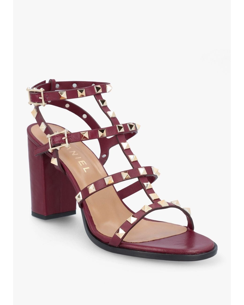 Daniel Pink Pitter Studded Block Heeled Sandals