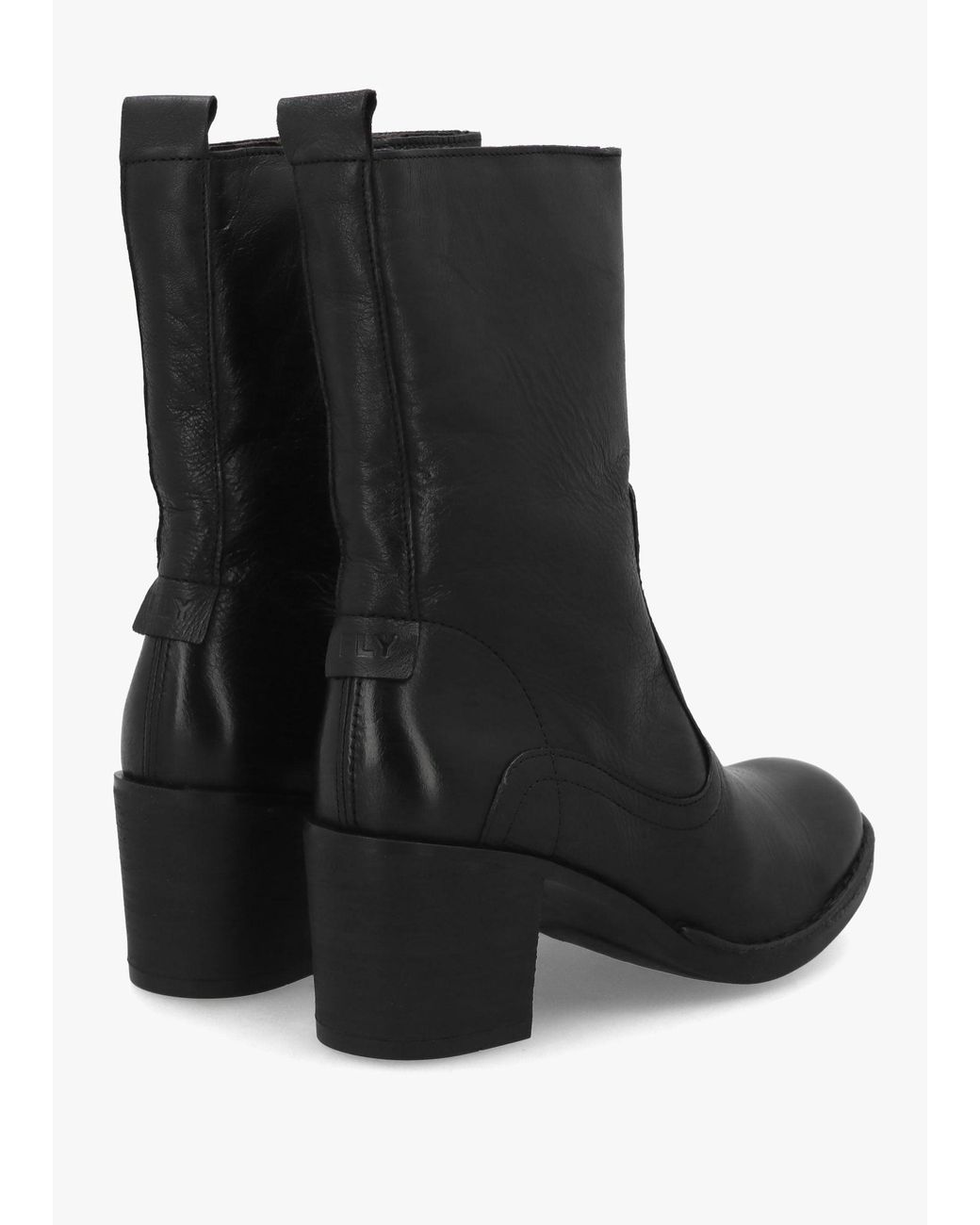 Fly London Black Bore Heeled Calf Boots