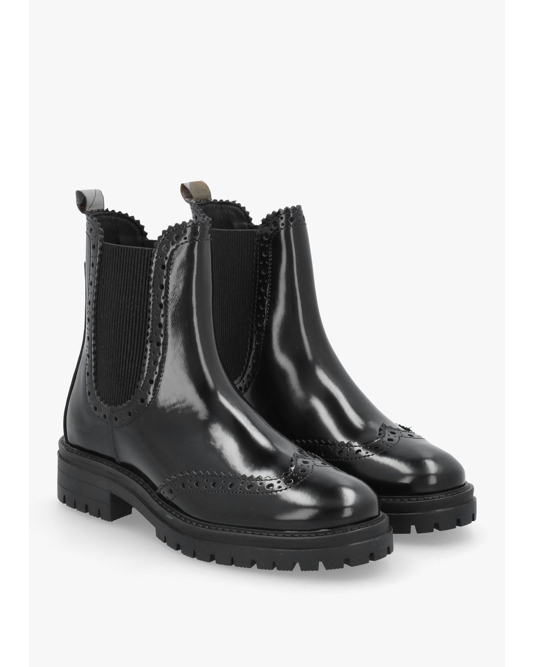 Barbour Black Fawne Leather Chelsea Boots