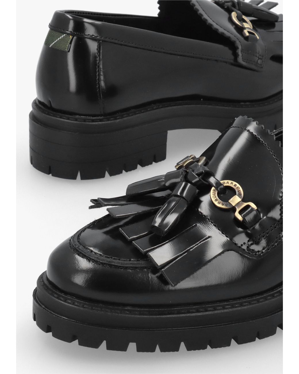 Barbour Black Ava Leather Loafers