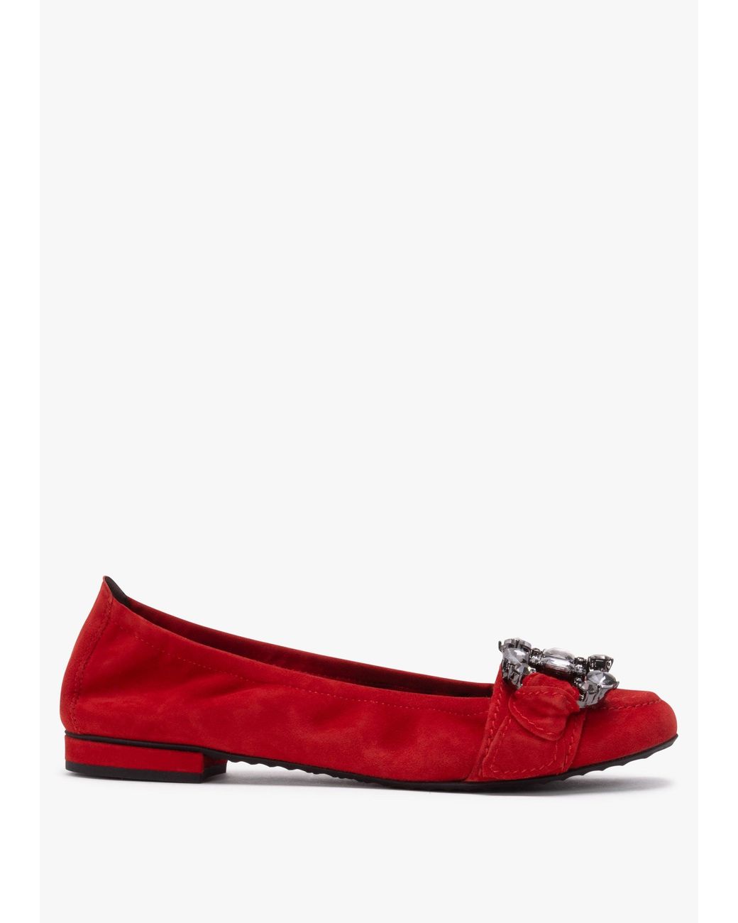 Birkenstock Red Malu Jewel Embellished Rosso Smoke Suede Pumps