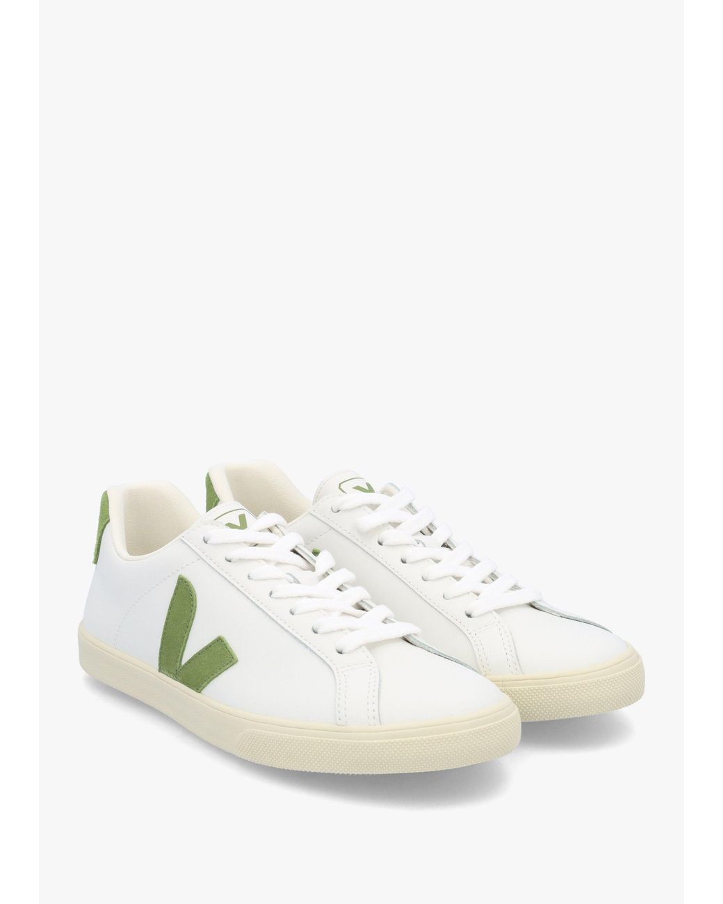 Veja White Esplar Logo Extra Kiwi Leather Trainers