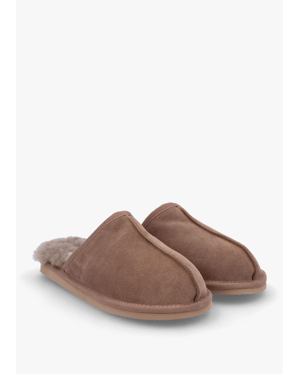 Daniel Brown Shutoff Taupe Shearling Slippers