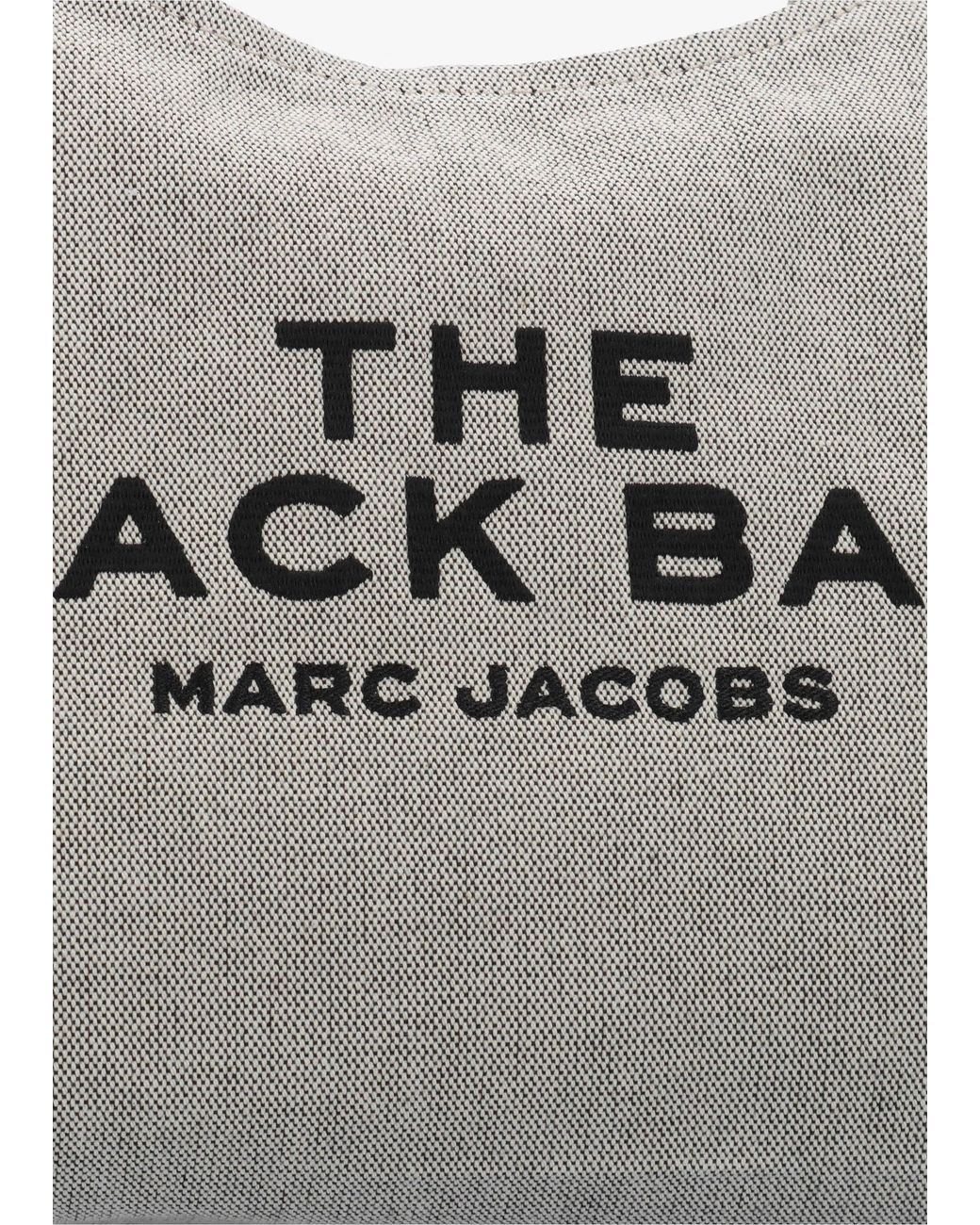 Marc Jacobs Gray The Leather Trim Canvas Belted Ivory Sack Bag