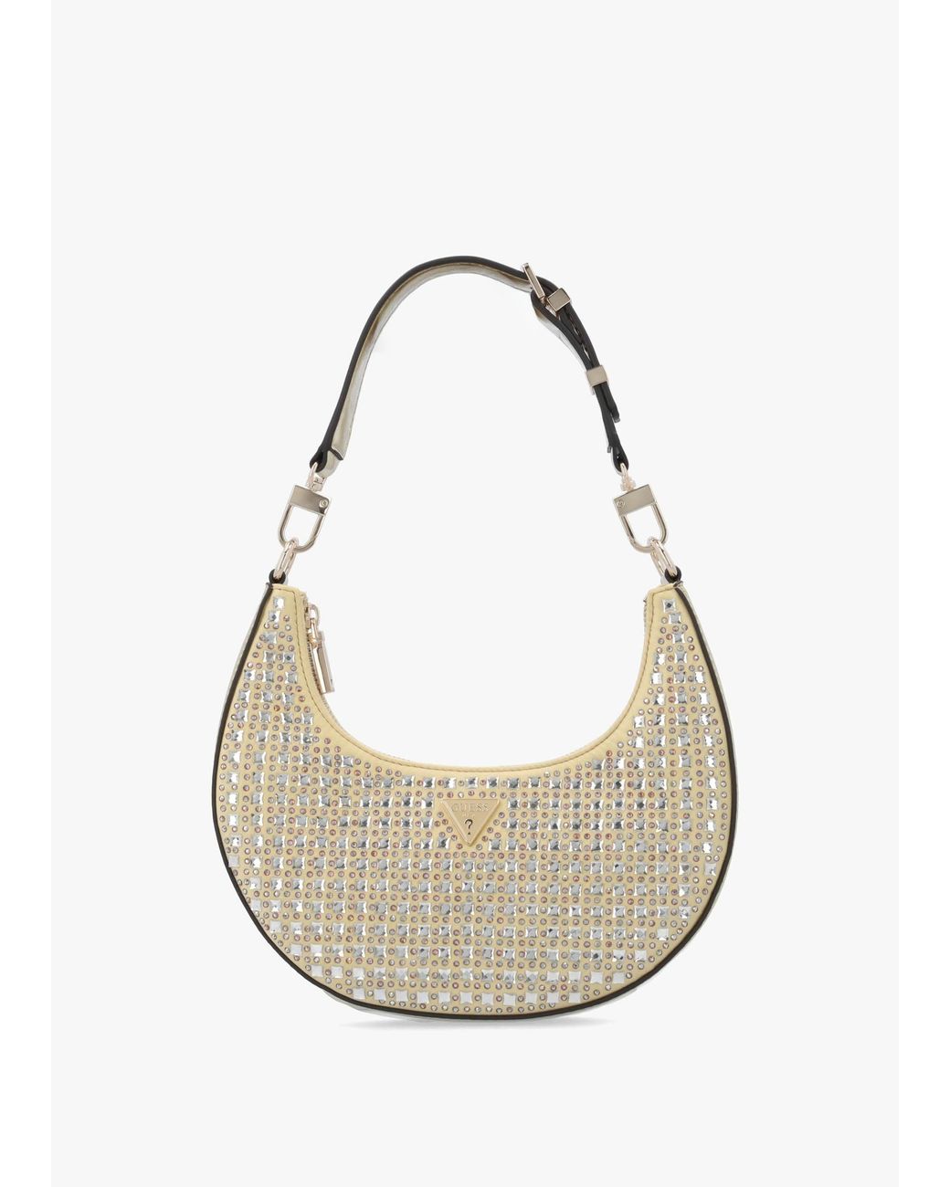Guess White Small Lua Embellished Hobo Bag