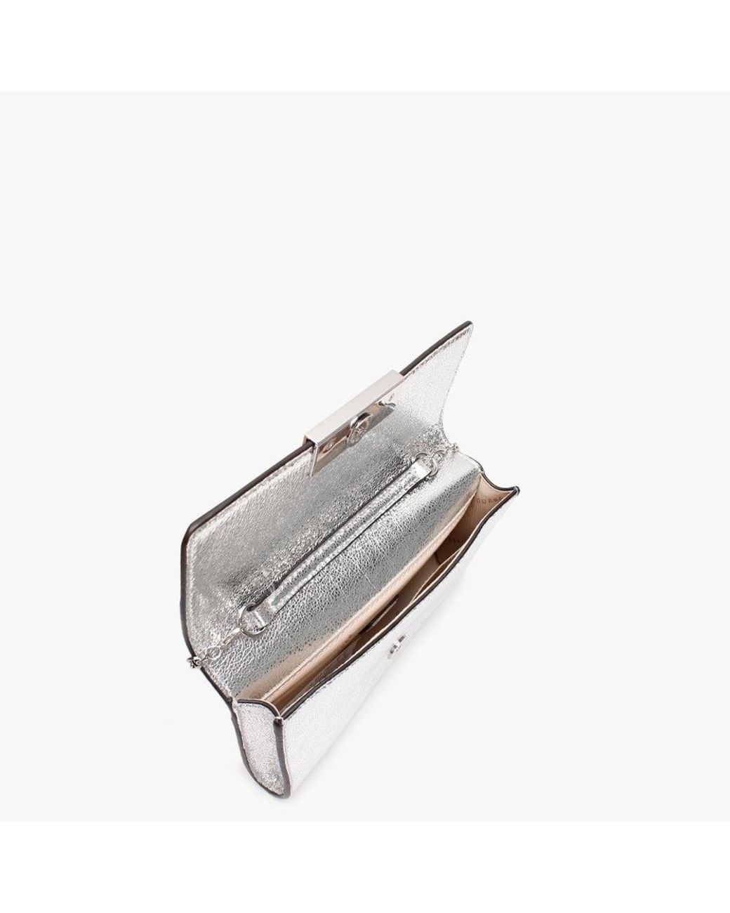 Guess silver clutch bag sale