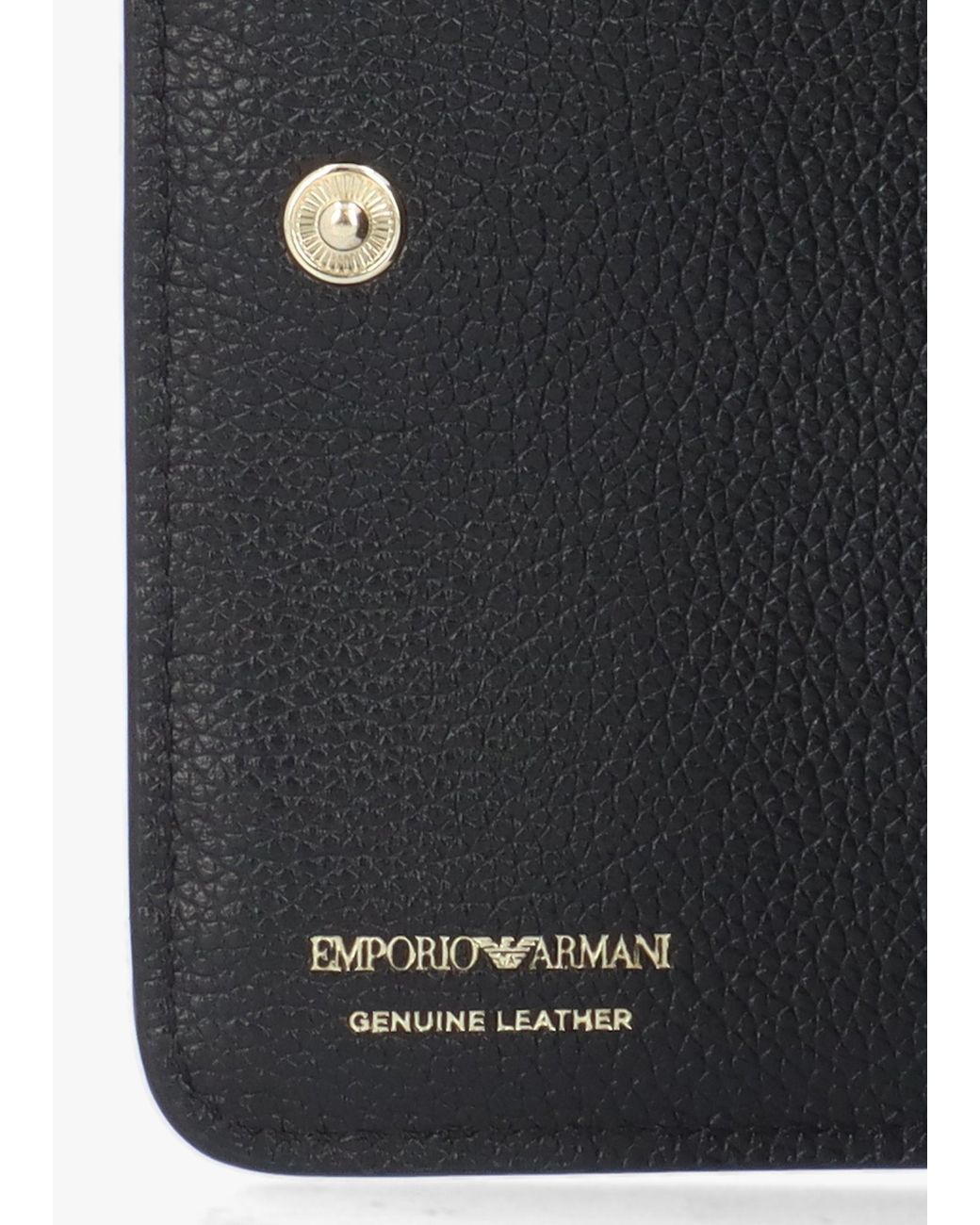 Emporio Armani Multicolor Bifold Nero Tumbled Leather Zip Around Wallet