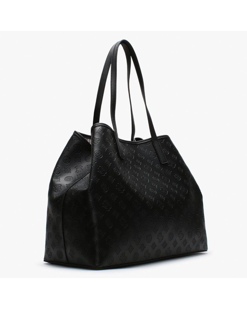 Guess Vikky Black Pebbled Slouchy Tote Bag