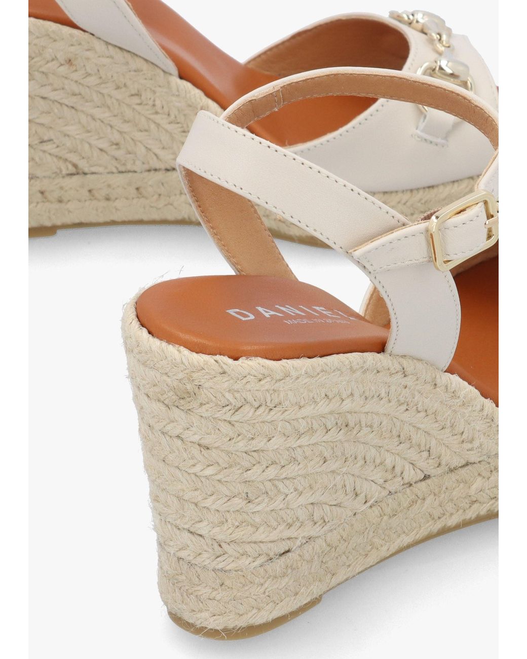 Daniel Natural Jaffle Cream Leather Snaffle Wedge Espadrilles