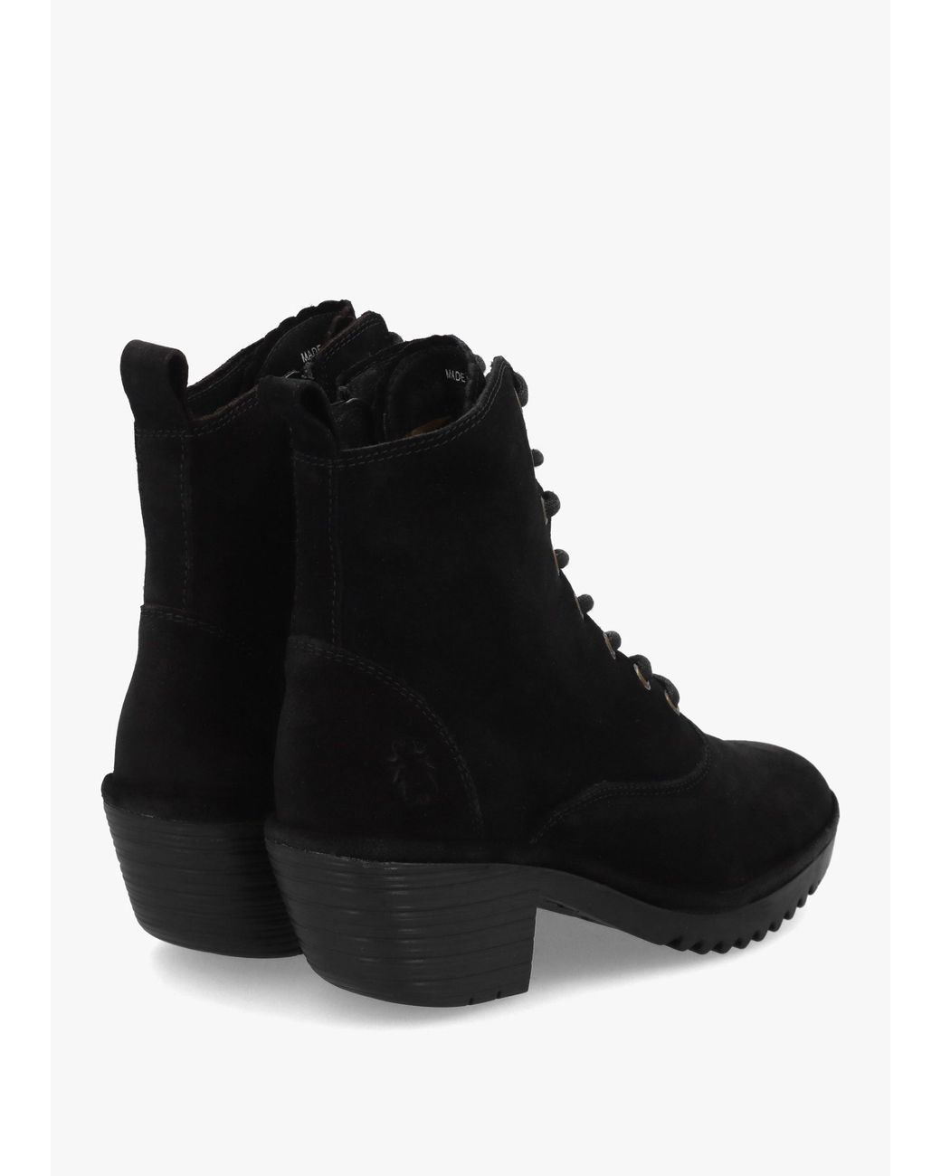 Fly London Black Wune Block Heel Ankle Boots