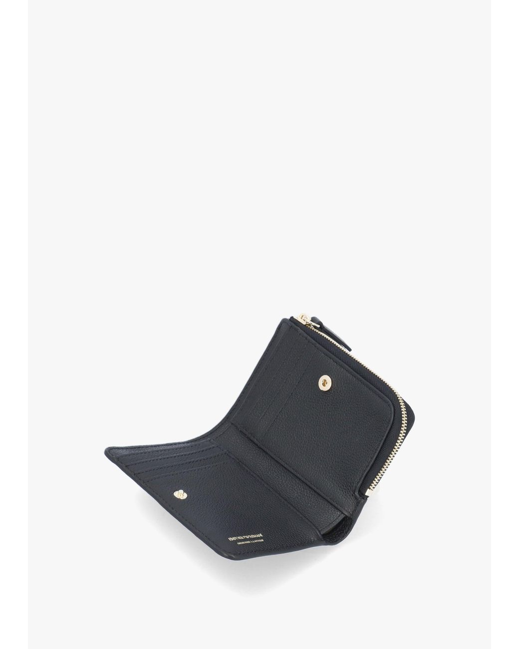 Emporio Armani Multicolor Bifold Nero Tumbled Leather Zip Around Wallet