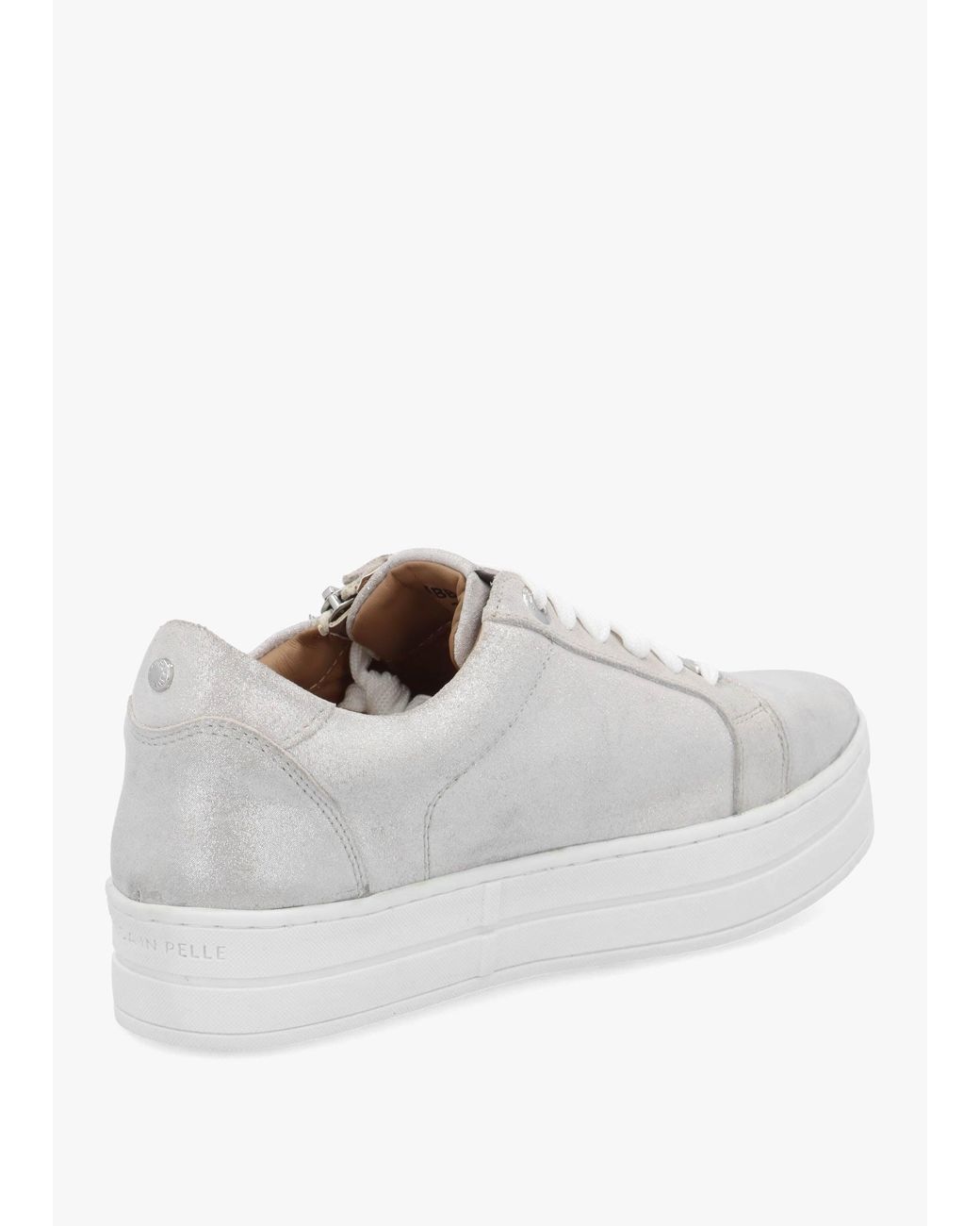 Moda In Pelle White Abbee Side Zip Lace Up Flatform Trainers