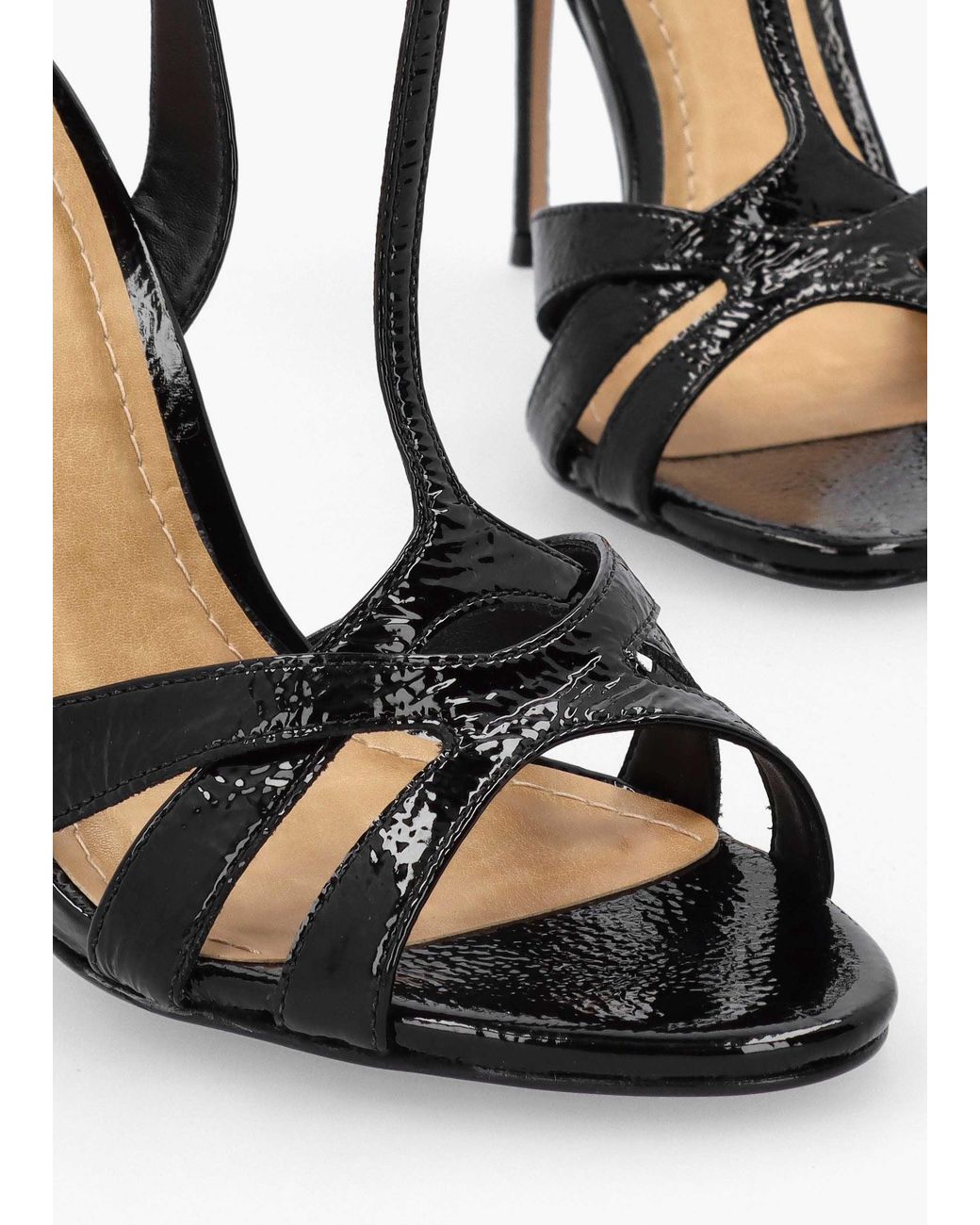 Daniel White Civil Leather T Bar Stiletto Heel Sandals