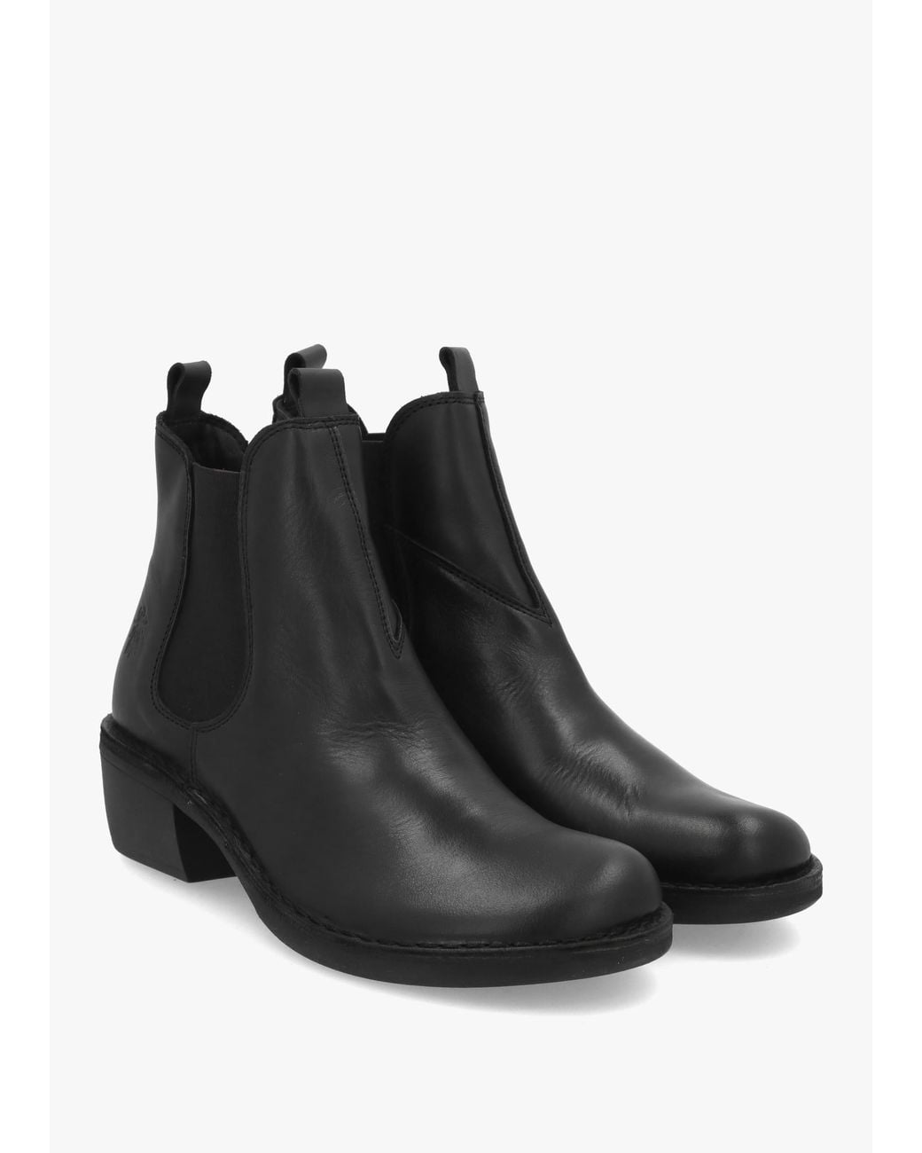 Fly London Black Meme Block Heel Chelsea Boots