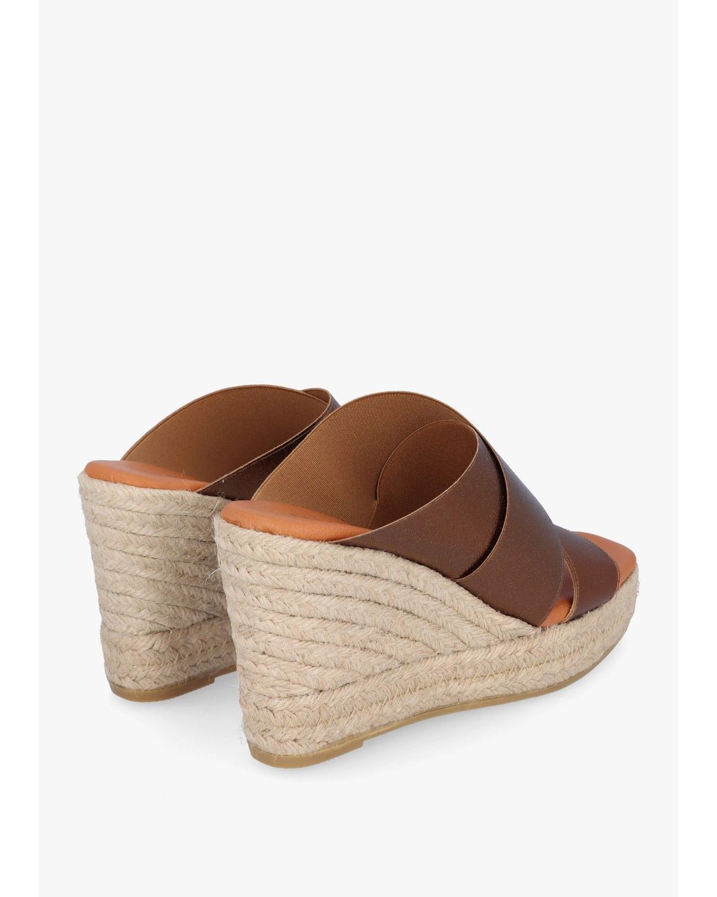 Daniel Brown Khloe Bronze Cross Strap Wedge Espadrille Mules