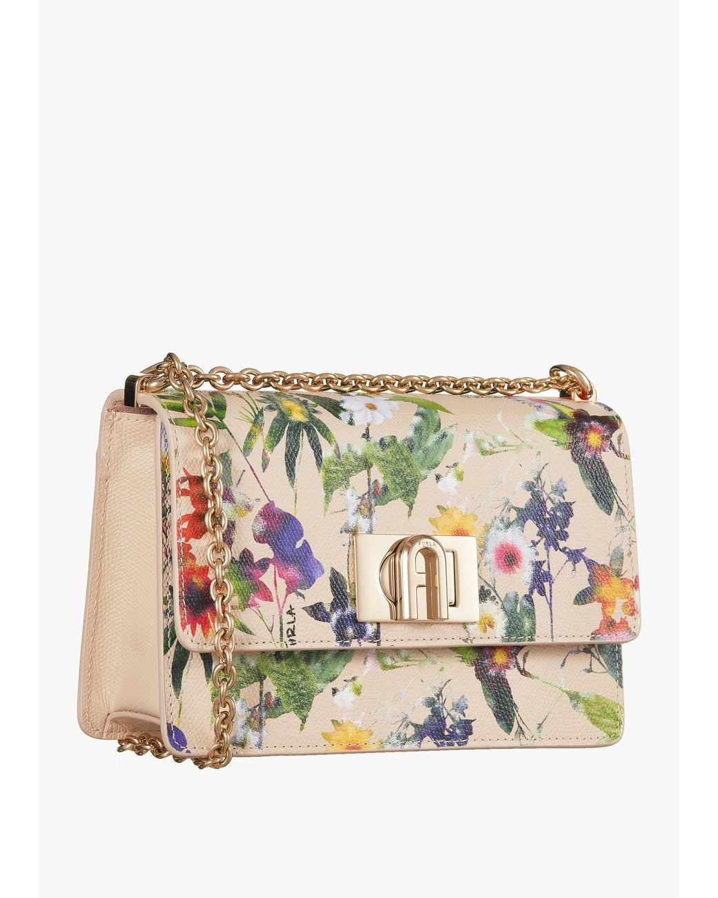 Furla Multicolor 1927 Floral Leather Mini Cross-Body Bag