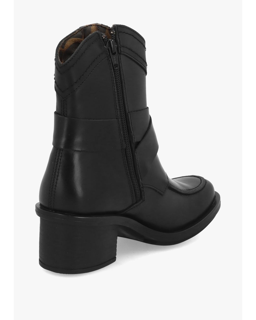 Fly London Black Celk Block Heel Ankle Boots