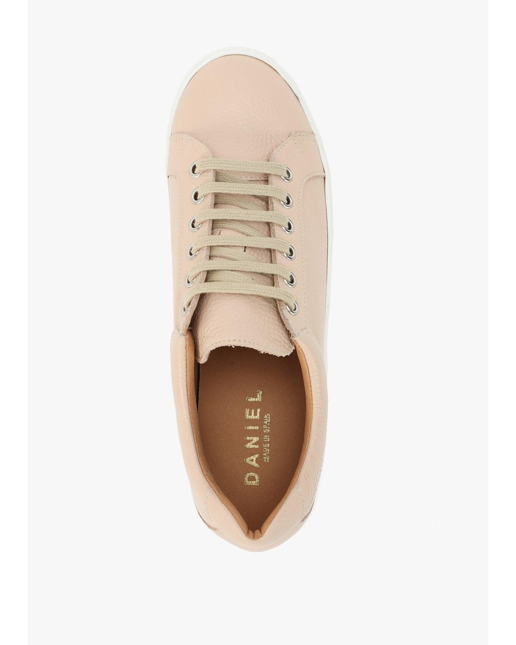 Daniel White Piccadilly Circus Blush Leather Flatform Trainers