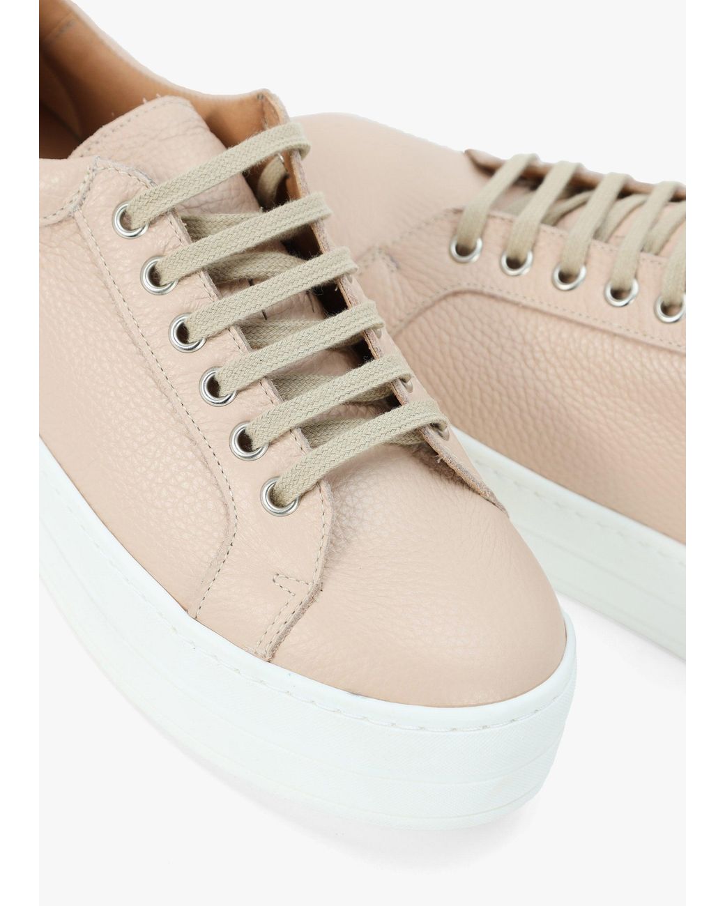Daniel White Piccadilly Circus Blush Leather Flatform Trainers