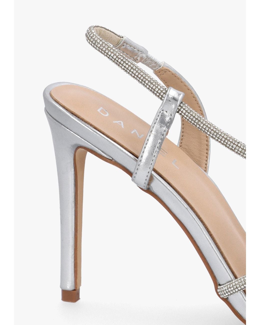 Daniel White Ichelly Metallic Diamante Strap High Heel Sandals