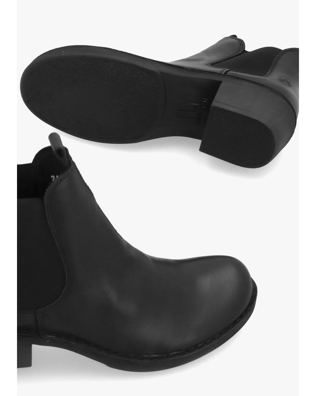 Fly London Black Meme Block Heel Chelsea Boots