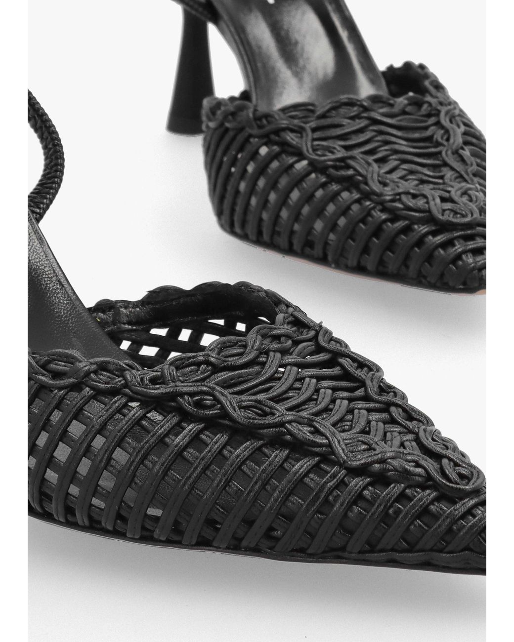 Daniel Black Tiffi Woven Sling Back Mid Heel Court Shoes