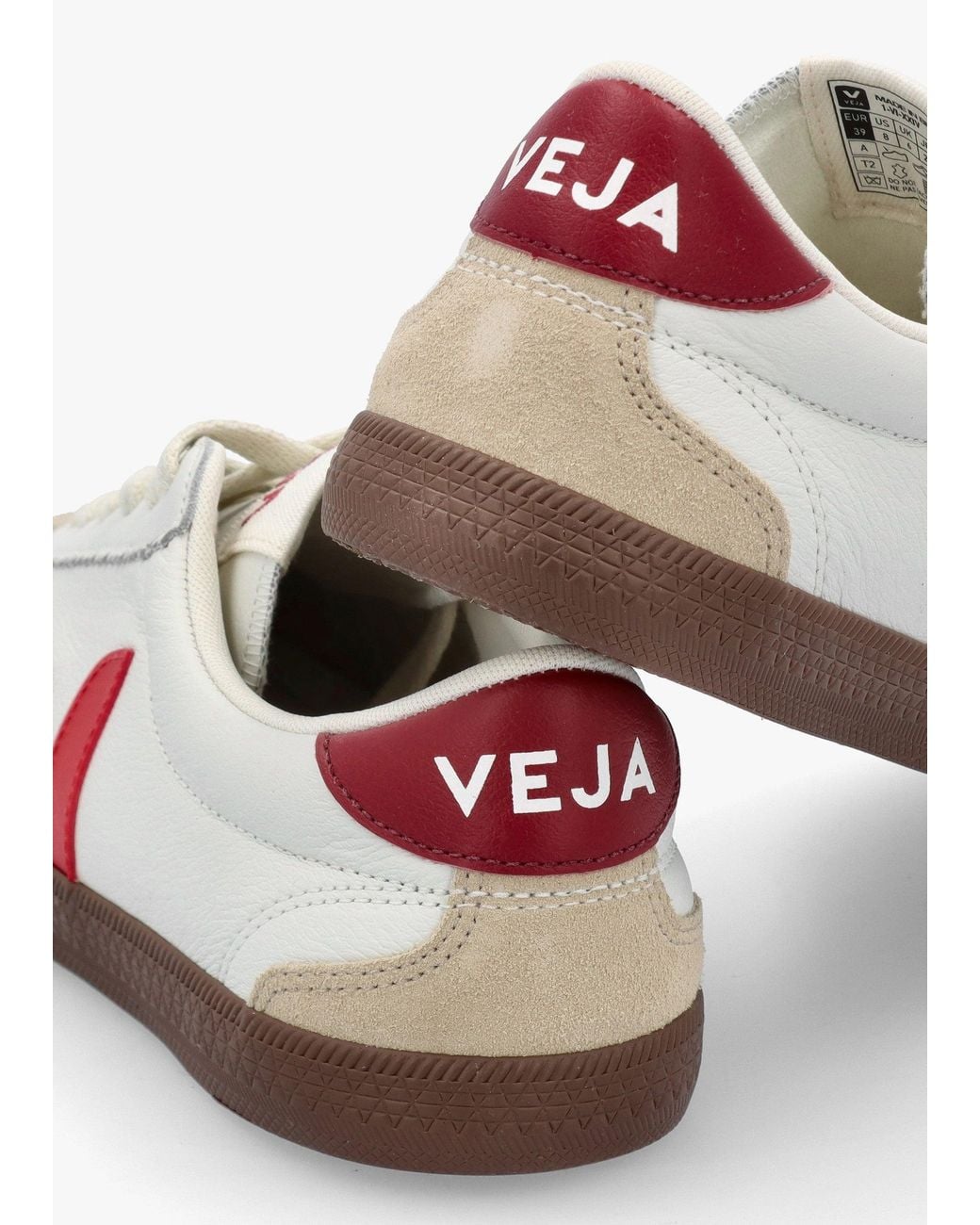 Veja White Volley O.T Leather Pekin Bark Trainers