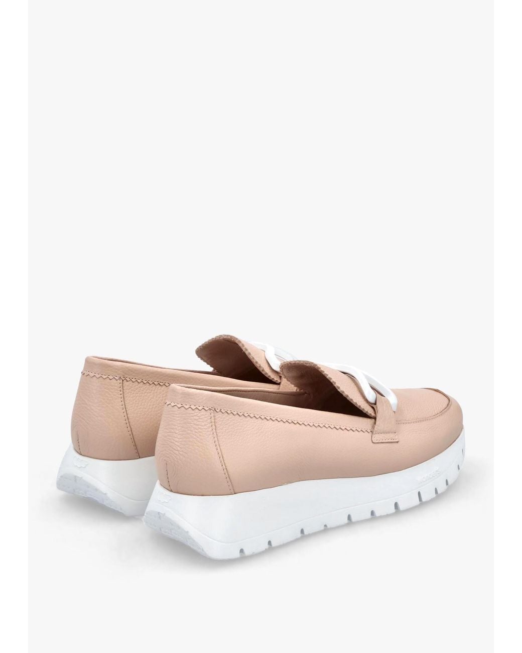 Wonders White Aura Nude Leather Loafers