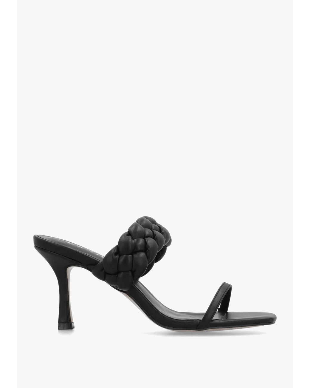 Daniel Black Rose Plaited Two Bar Heeled Sandals