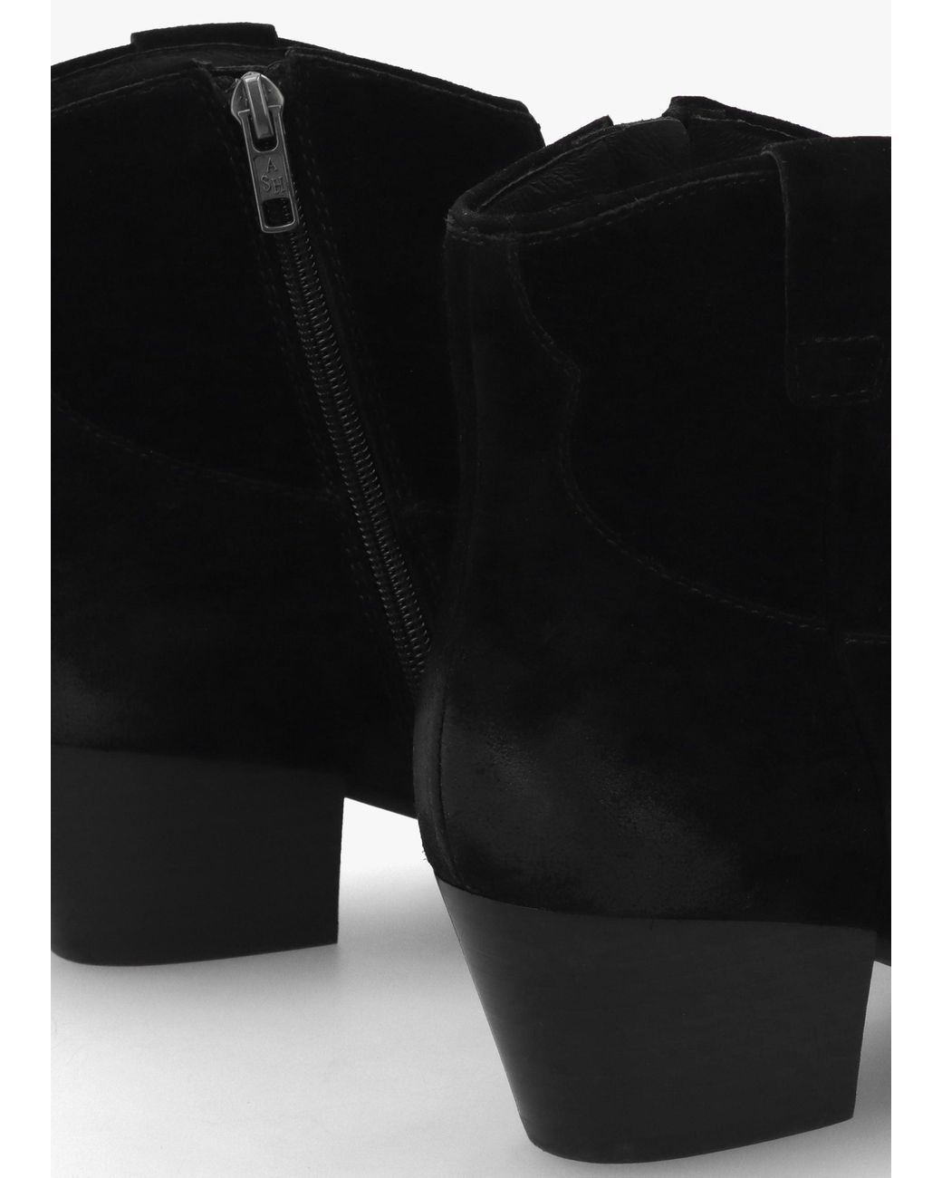 Ash Black Fame Western Ankle Boots
