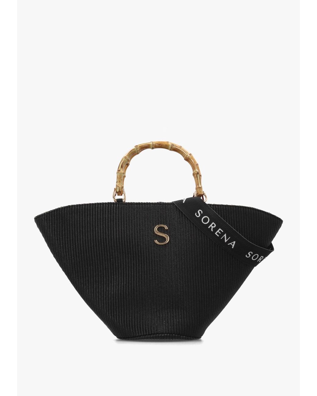 Sorena Black One-Of-A-Kind Ithacas Woven Straw Basket Tote Bag