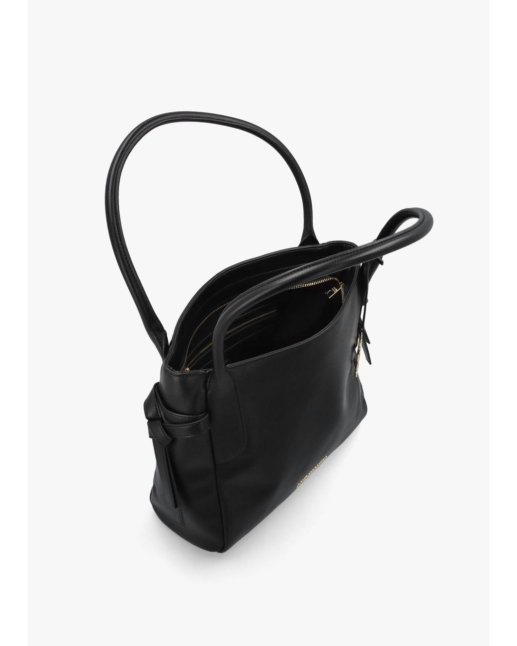 Love Moschino Black Logo Charm Shopper Bag