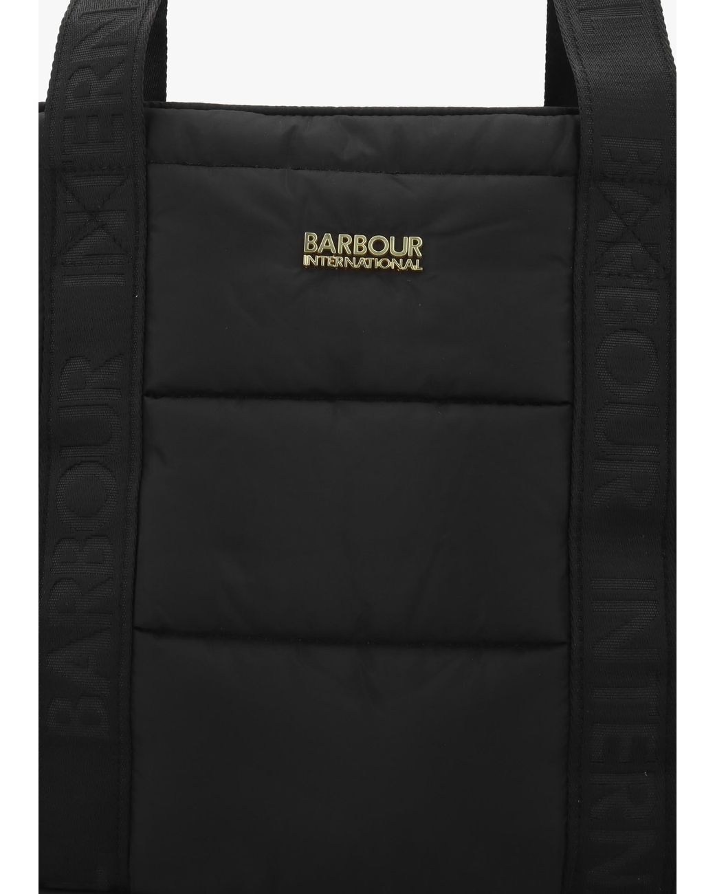 Barbour Black Monaco Baffle Quilted Tote Bag