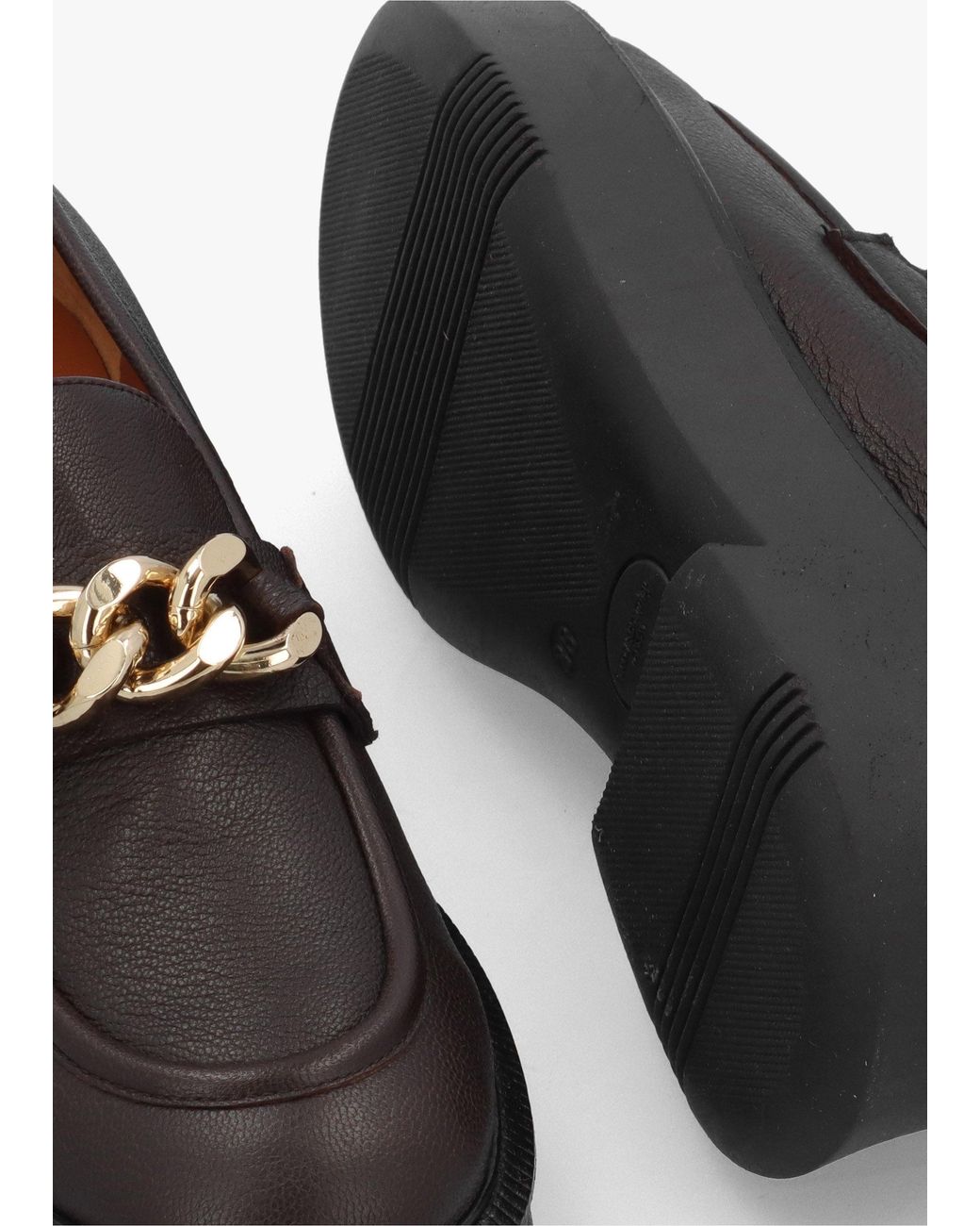 Daniel Black Pebbled Leather Chunky Link Chain Loafers