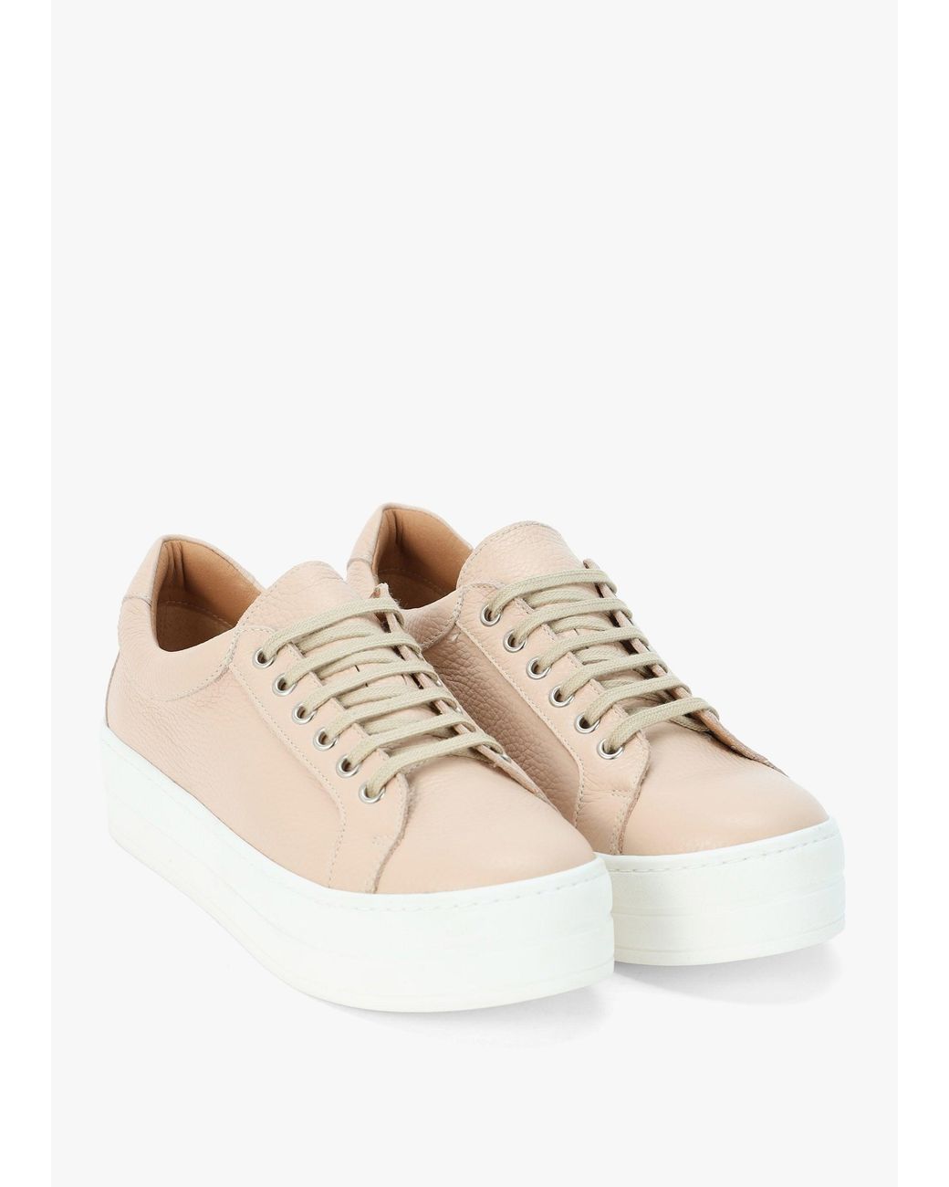 Daniel White Piccadilly Circus Blush Leather Flatform Trainers