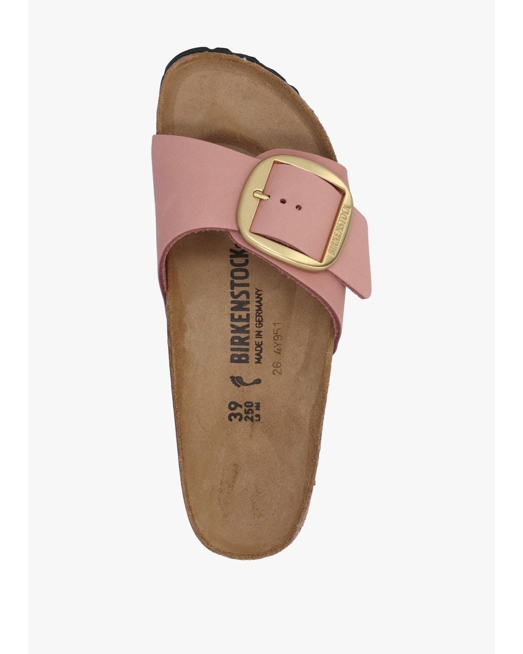 Birkenstock White Madrid Big Buckle Old Rose Nubuck Leather Mules