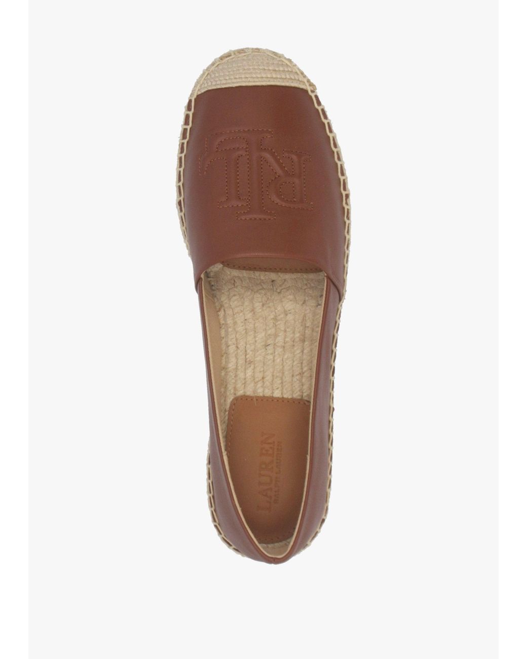 Ralph Lauren Brown Cameryn Lauren Tan Nappa Leather Espadrilles