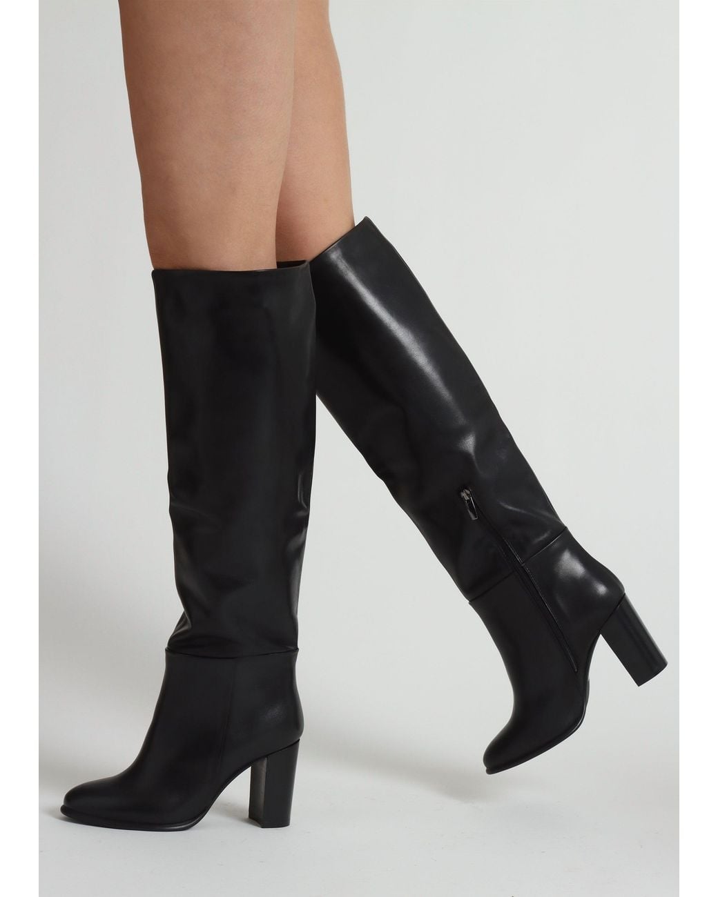 Daniel Black Lottie High Block Heel Knee Boots