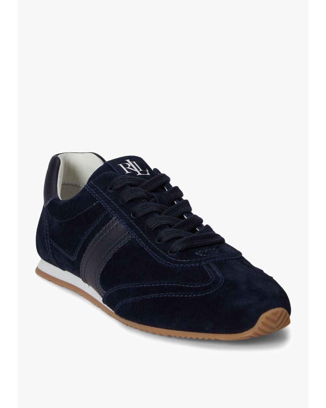 Ralph Lauren Blue Dani & Leather Low Profile Trainers