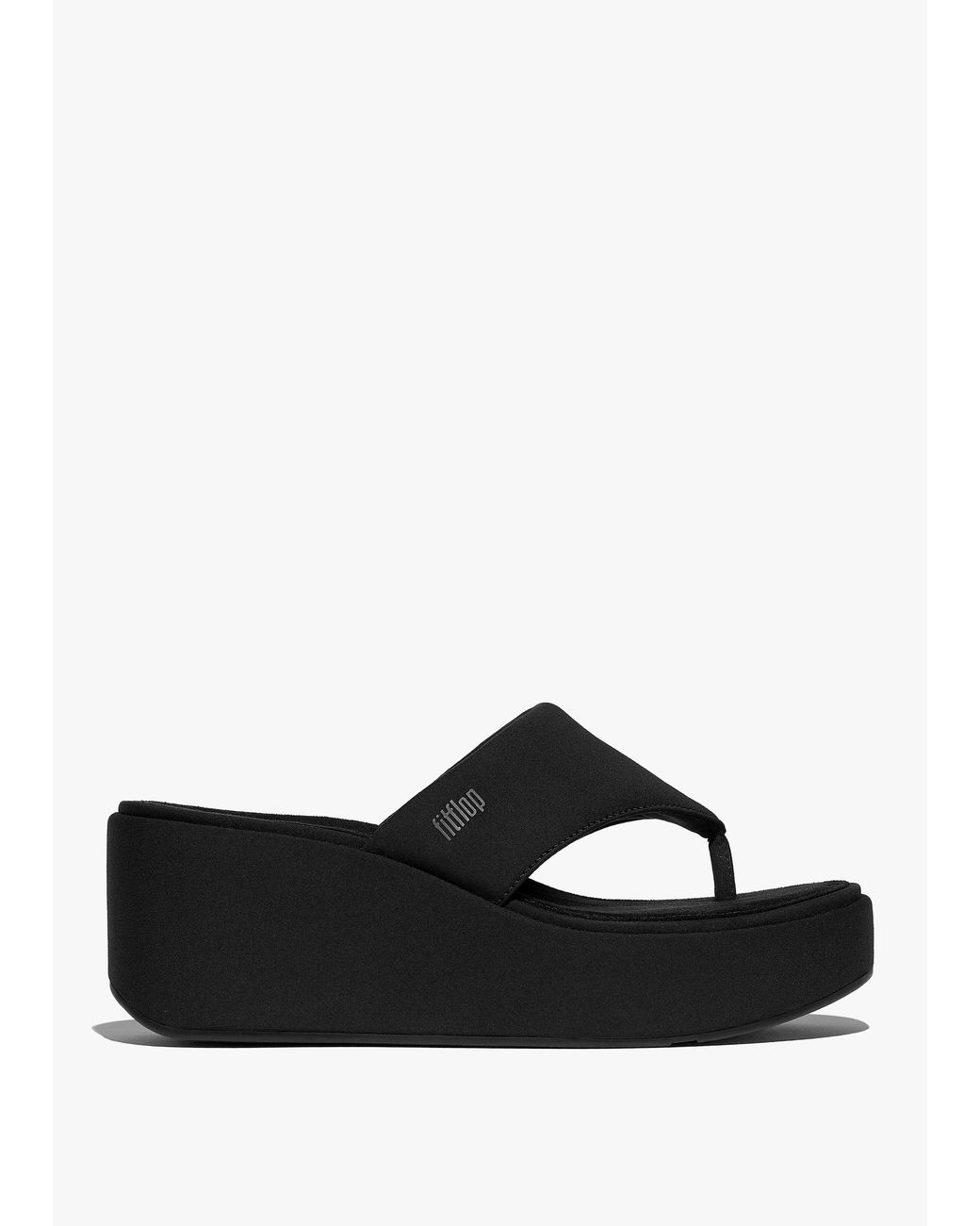 Fitflop Black Platform All Toe Post Wedge Sandals