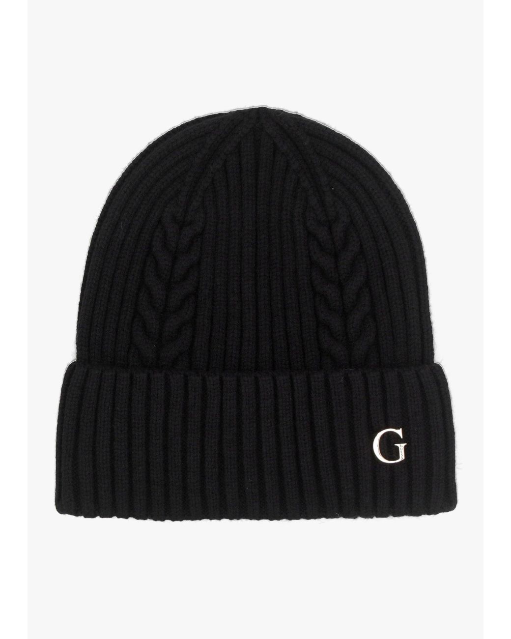 Guess Black Knitted G Logo Beanie Hat