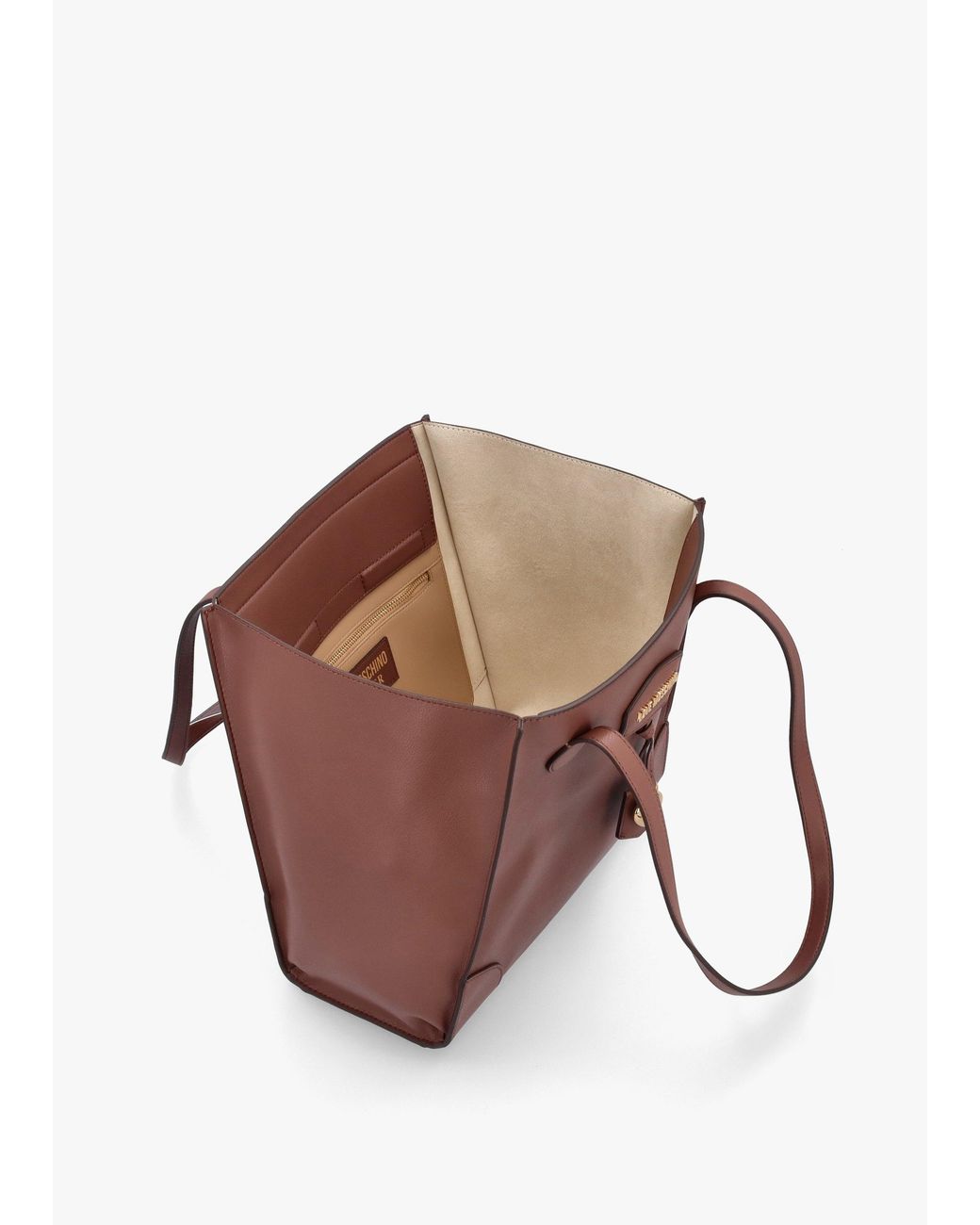 Love Moschino Brown Tan Recycled Leather Hobo Bag